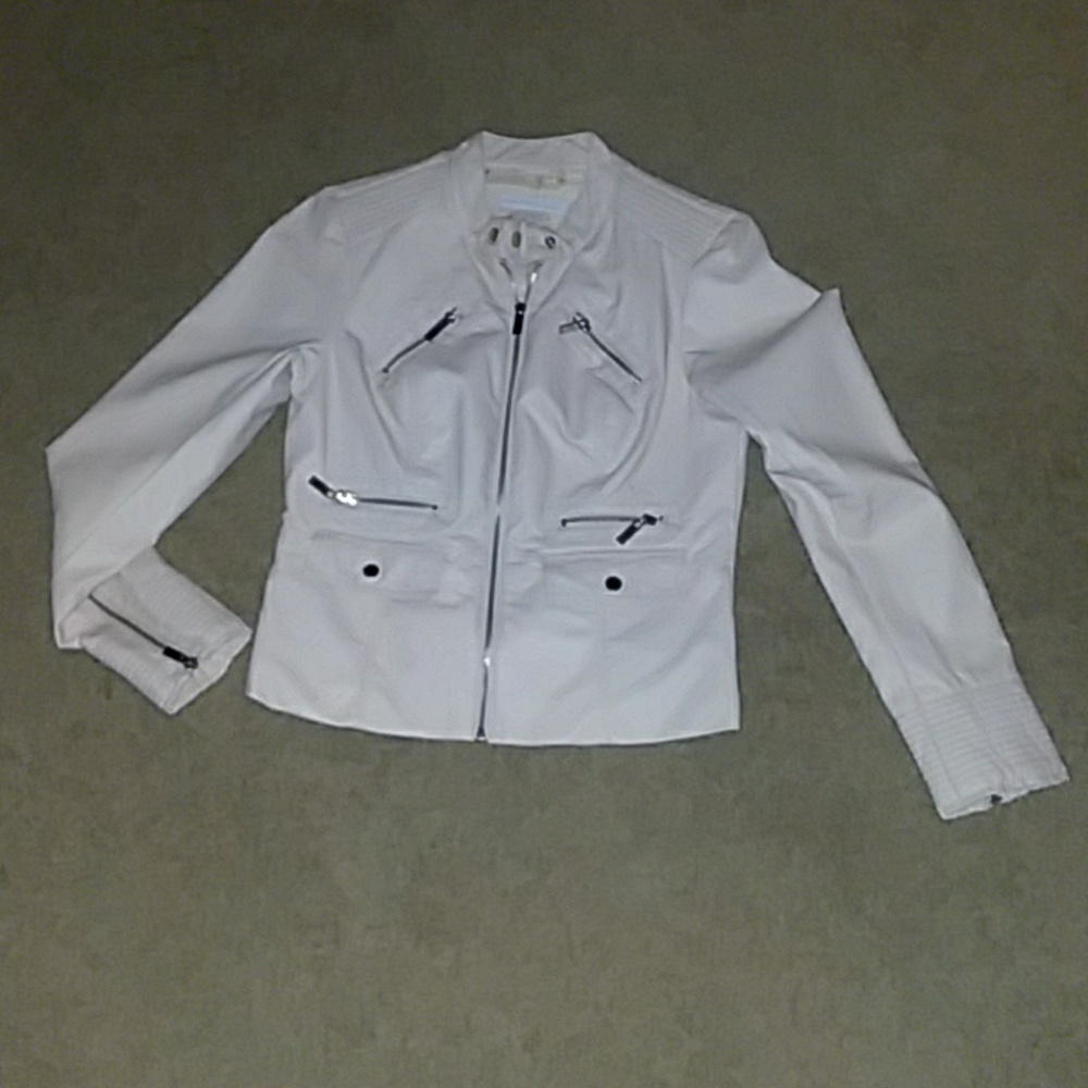 Light pink leather jacket